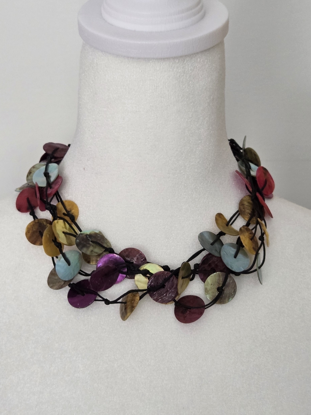Multicolor Button Disc Necklace - Women Jewelry